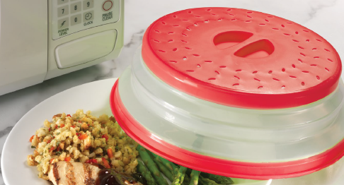 Collapsible Microwave Cover and Strainer 1